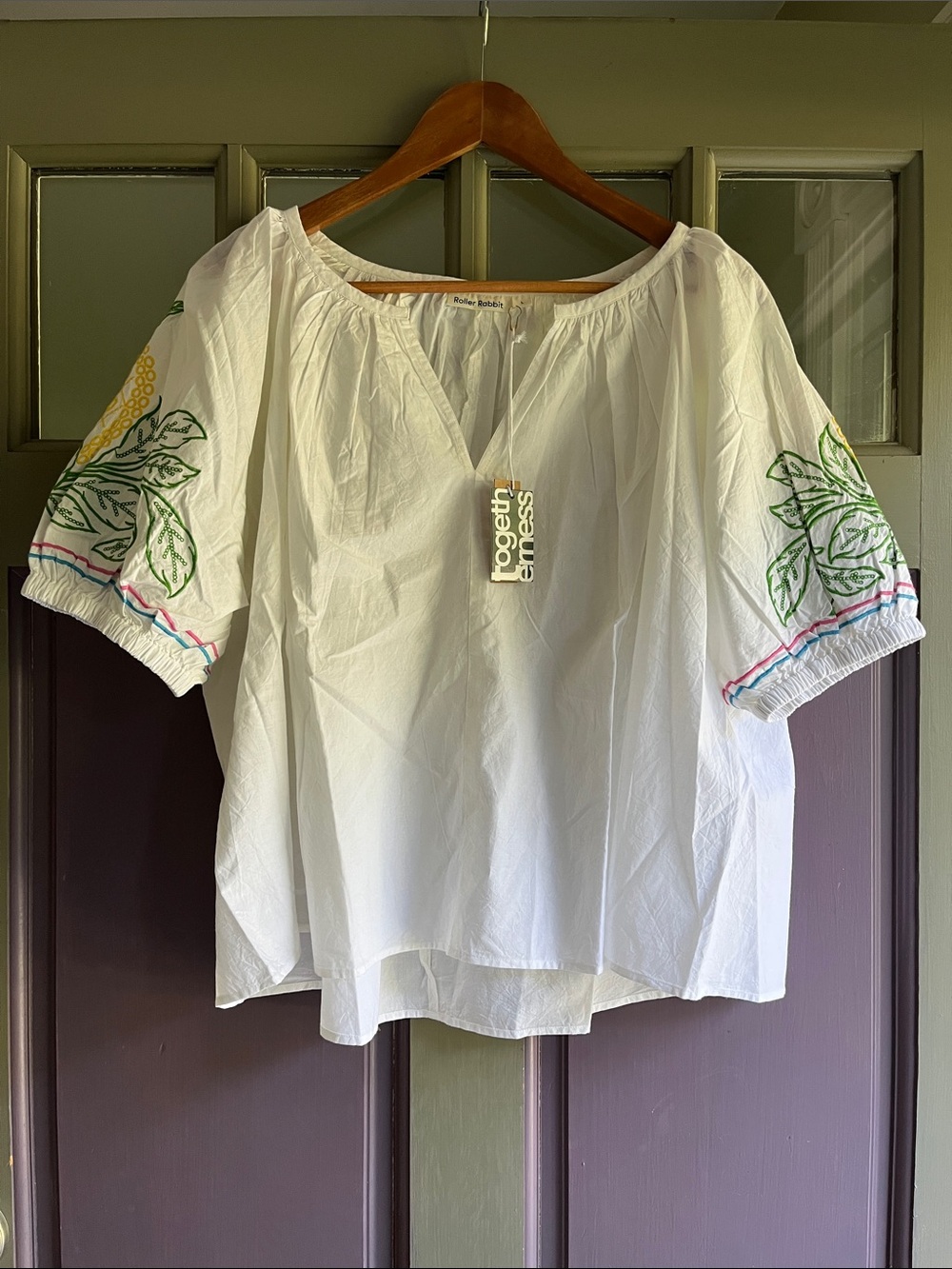 Roller Rabbit Ananas Alianne Top White - Picture 2 of 8
